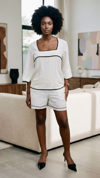 Linen top and shorts set