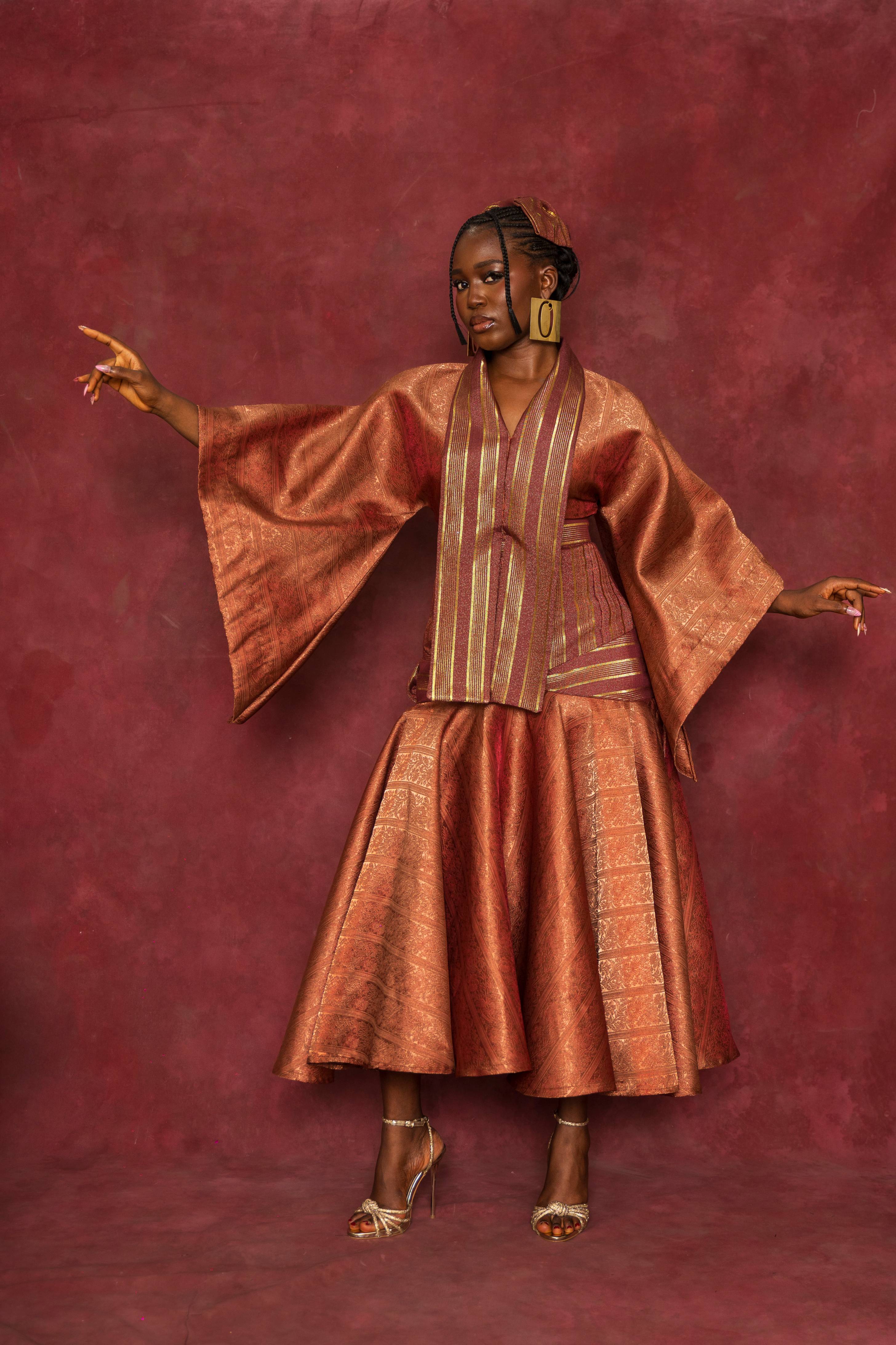 Rust Imperial Blouse and DMAKO Skirt