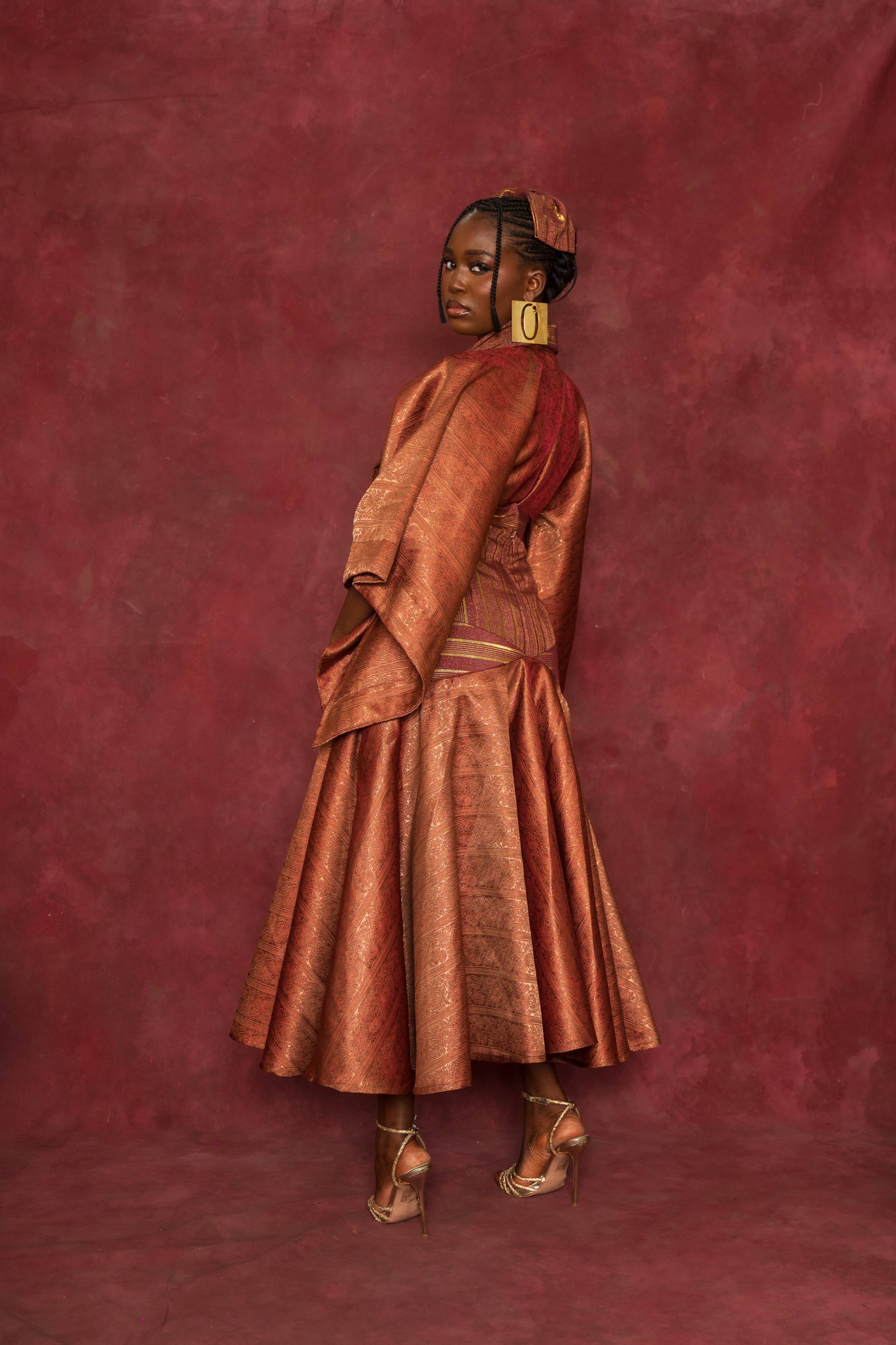 Rust Imperial Blouse and DMAKO Skirt