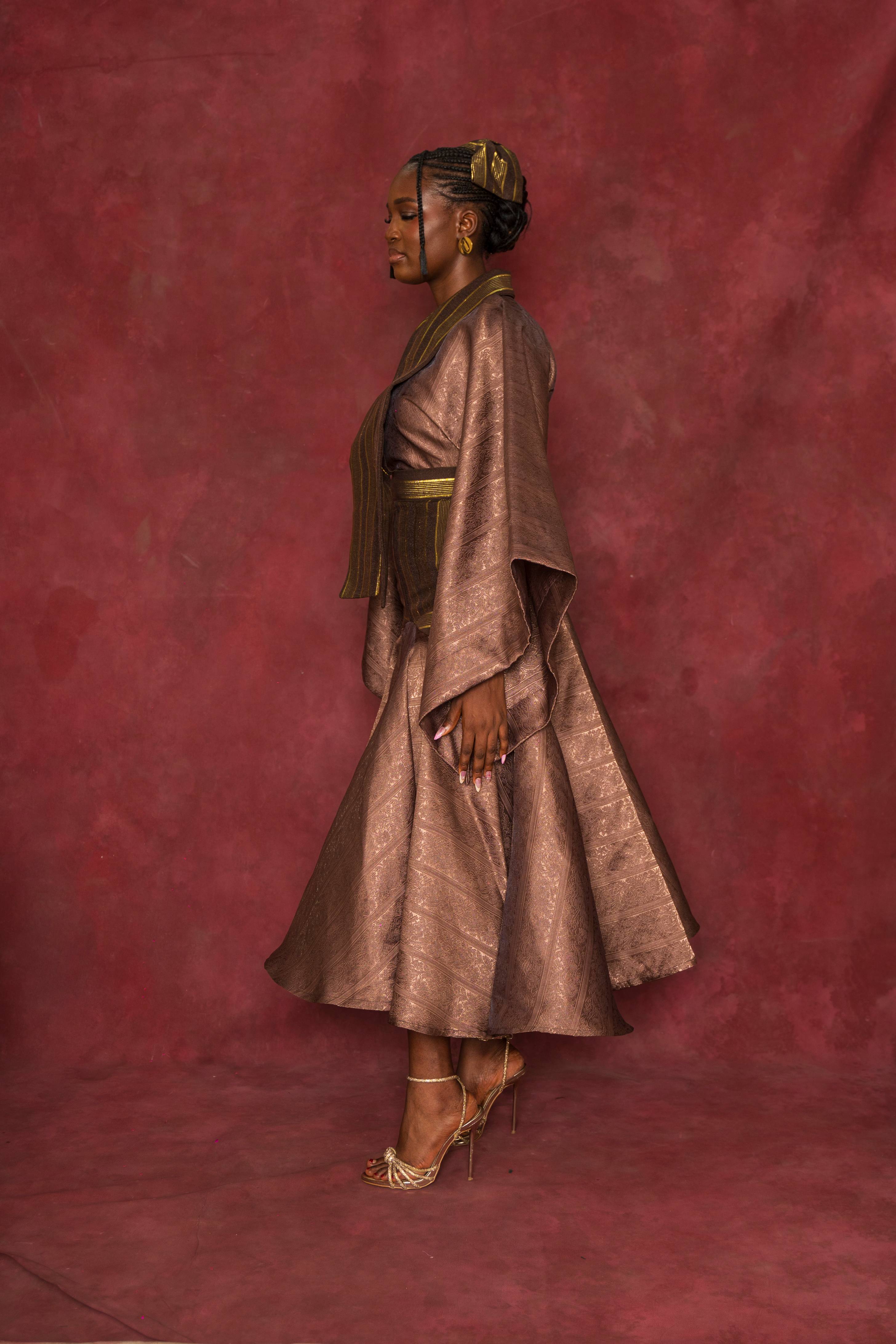 Brown Imperial Blouse and DMAKO Skirt