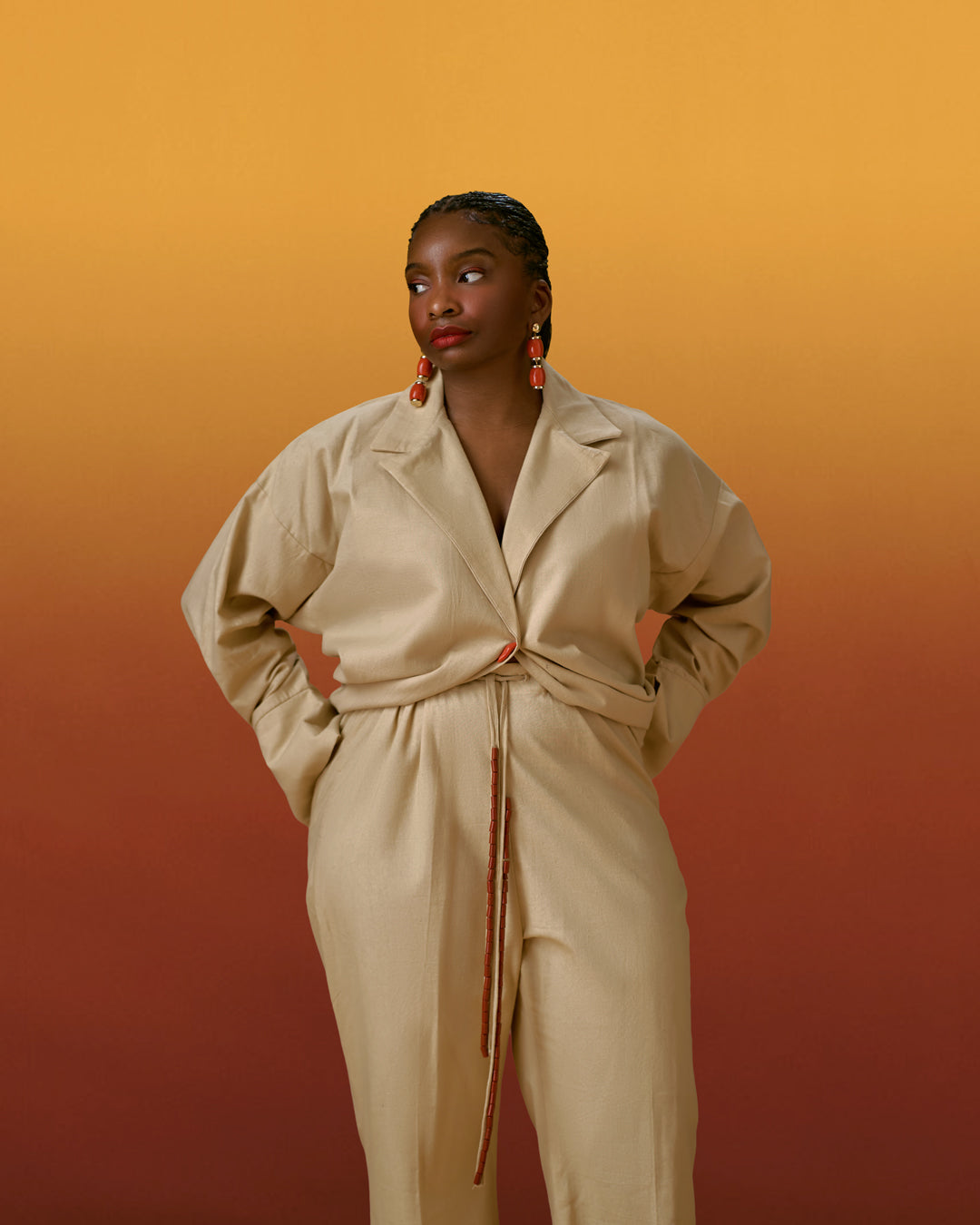 Linen Boha Coral Trousers (Pre-Order)