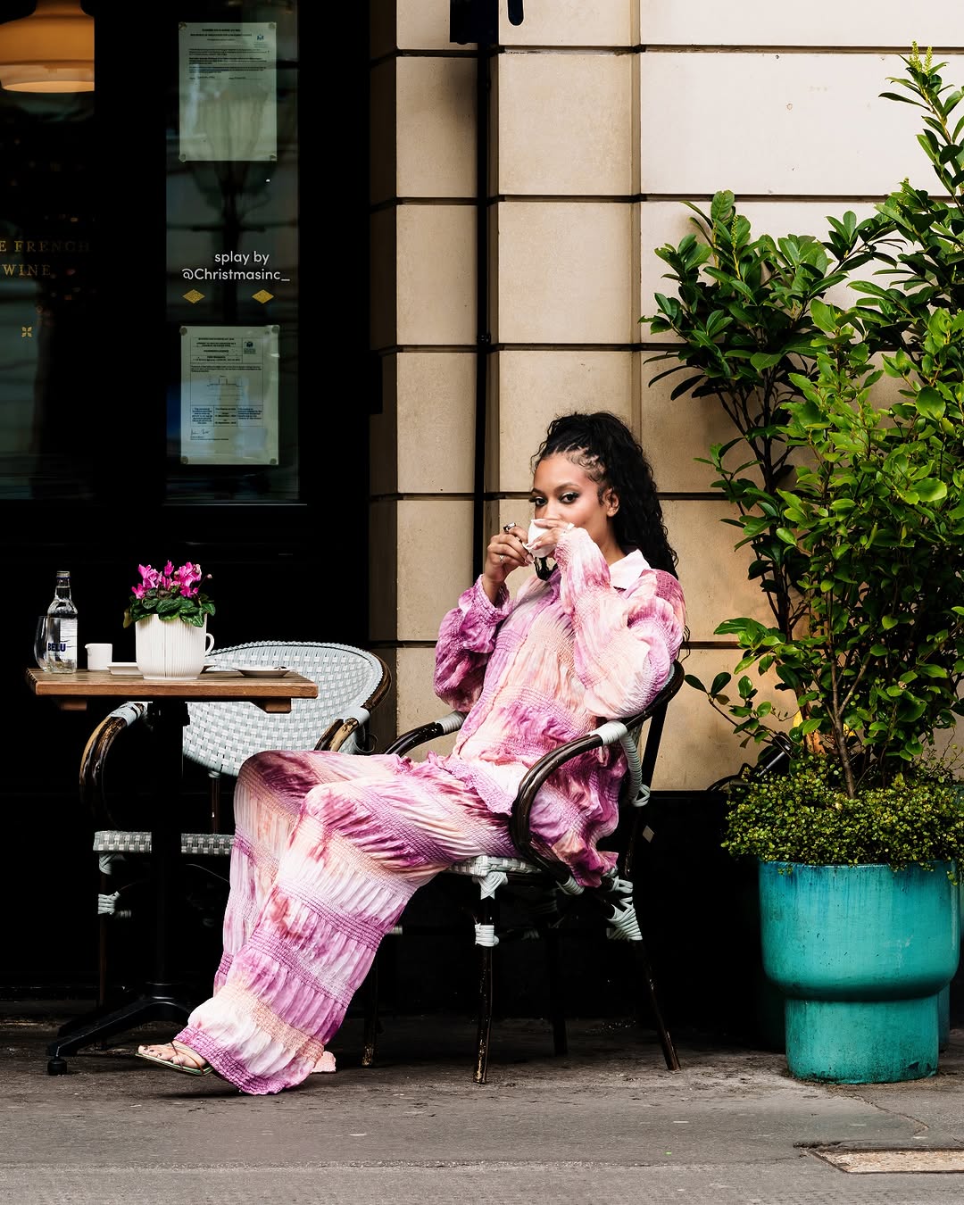 A Balance of Chic and Comfort, Woman Dressed in the Amarelis Daisy dress