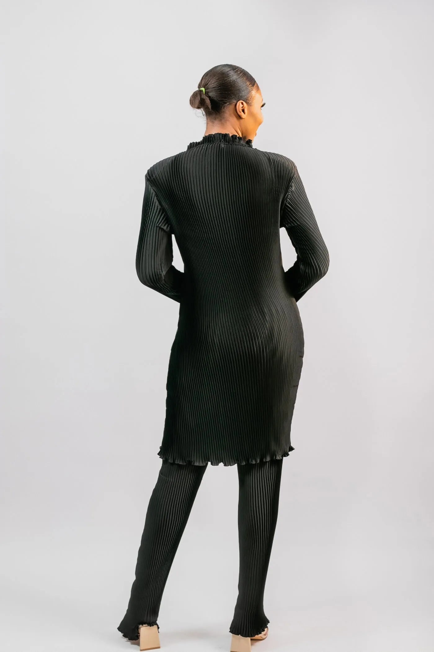 Pleated Tunic Set (Black)