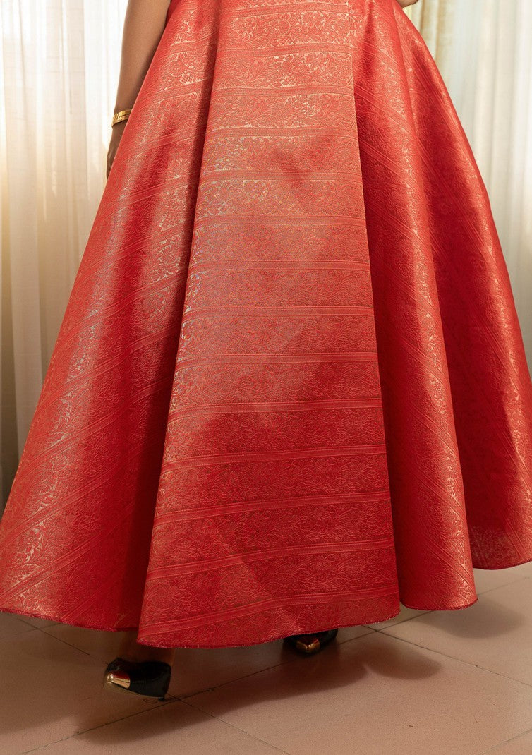 Red Bow Detail Circle Dress