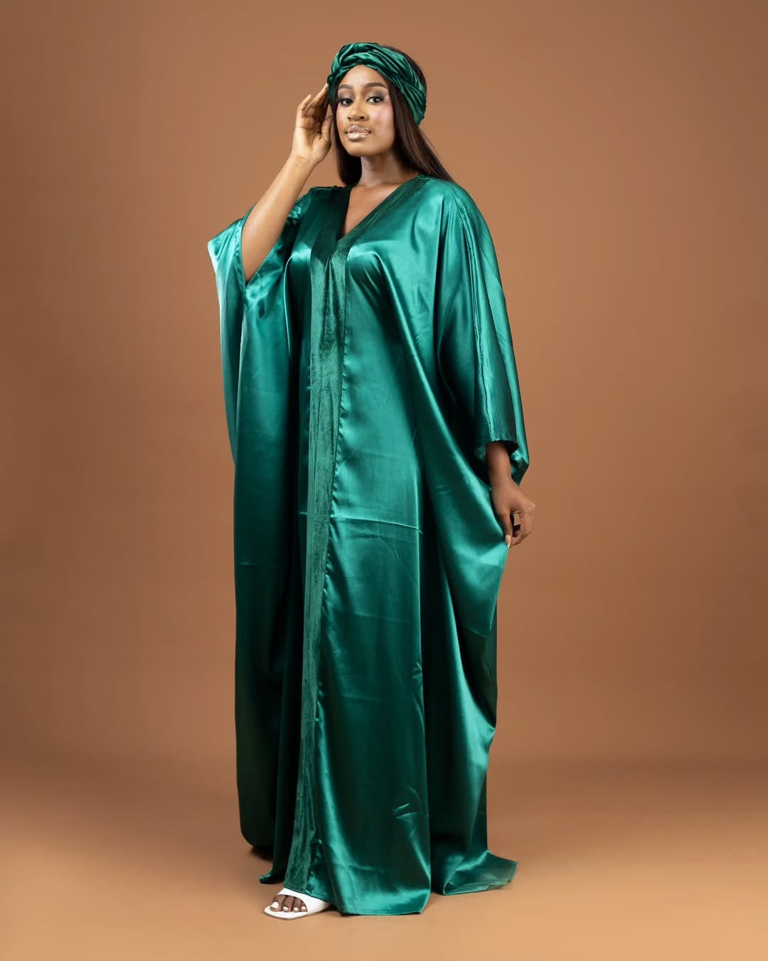 Royal silk Bubu and scarf. main image 1
