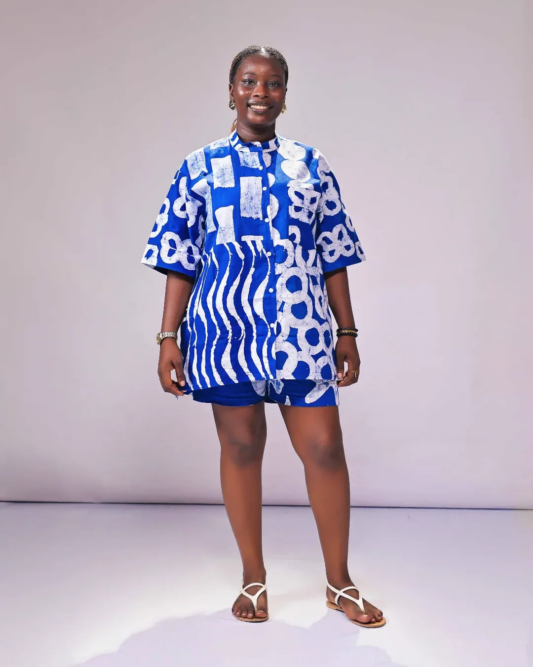 Logo mix blue short set