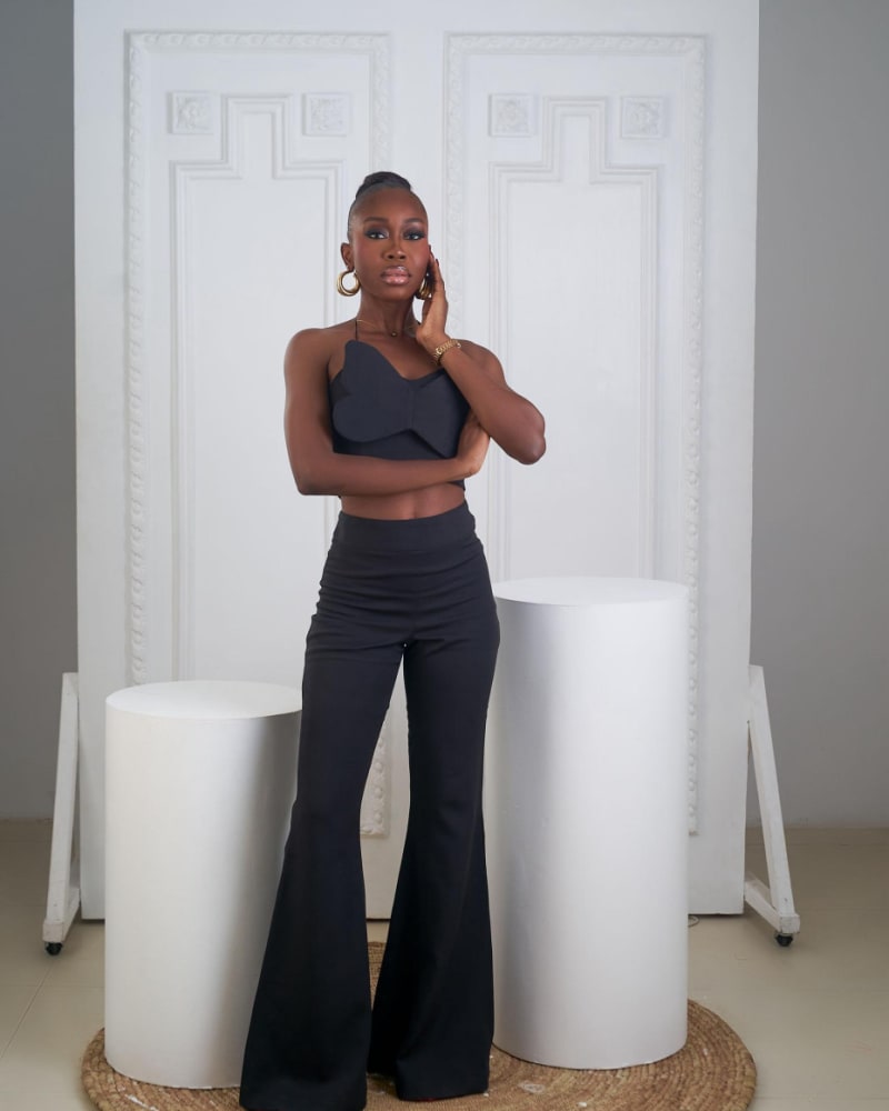 The butterfly crop top and pant set