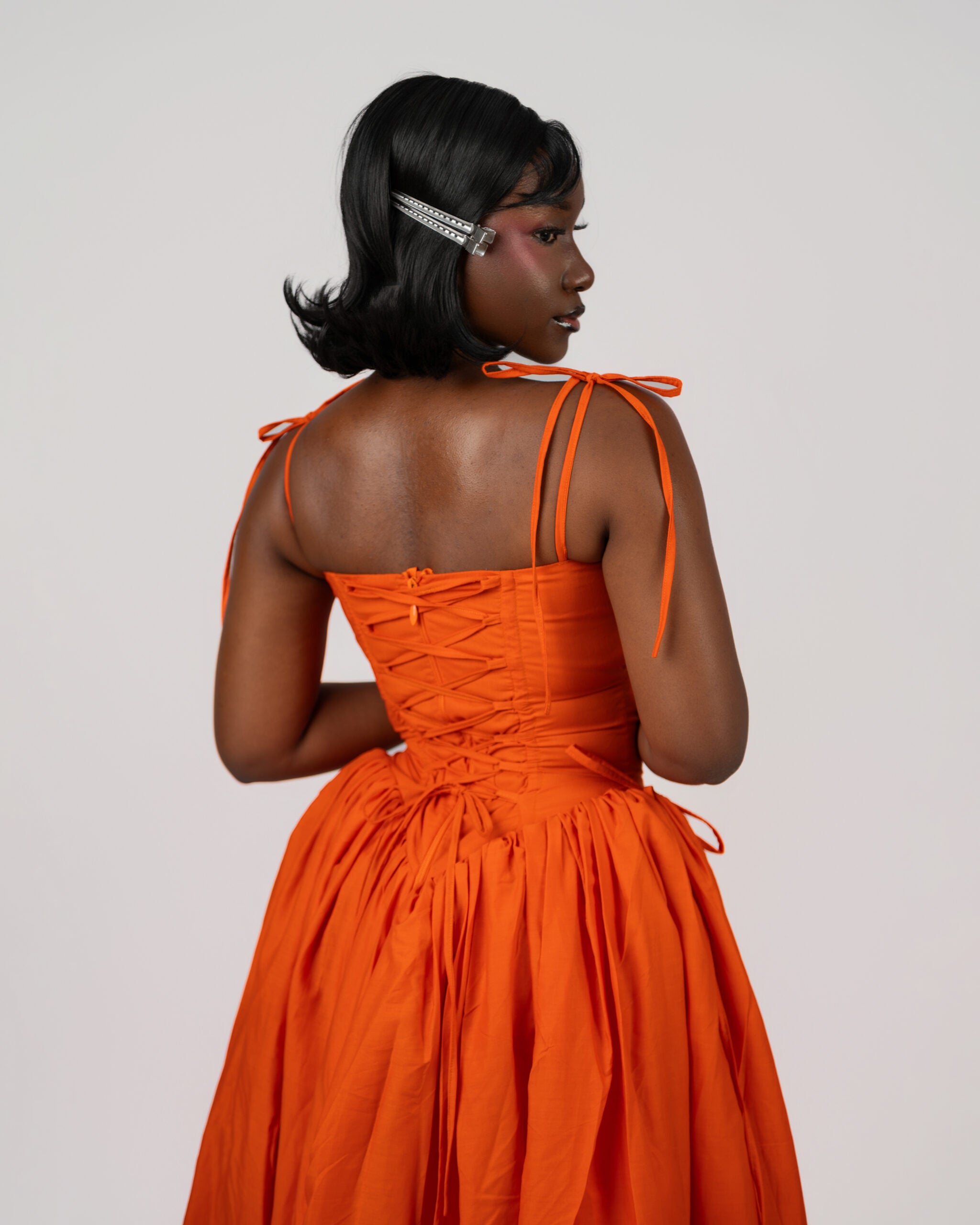 Boma Cutout Ankle Length Dress (Orange)