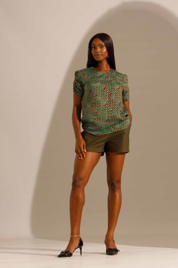 Adire top and shorts set