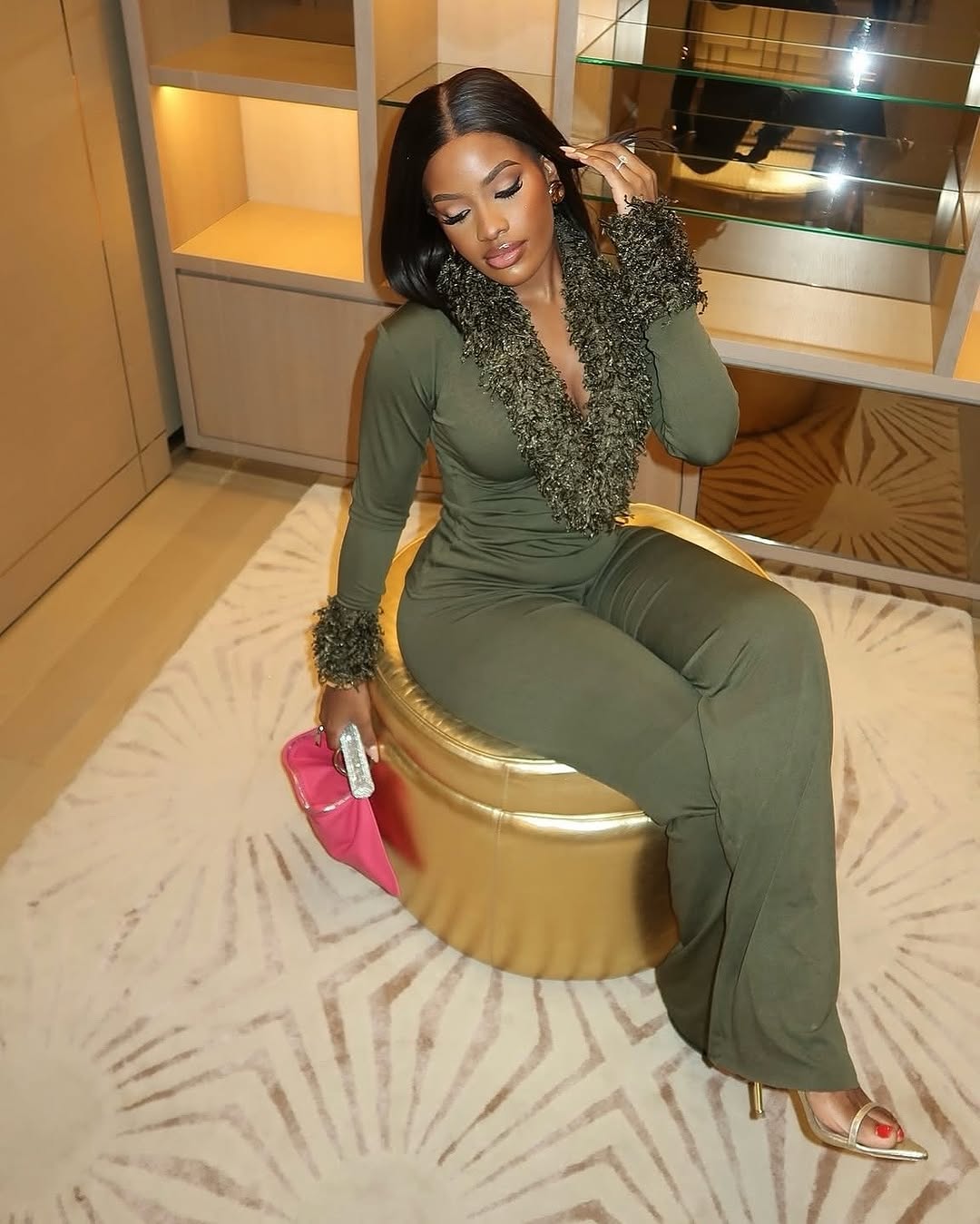 African beautiful lady styled in the Cleo Pant Set by Adaobi