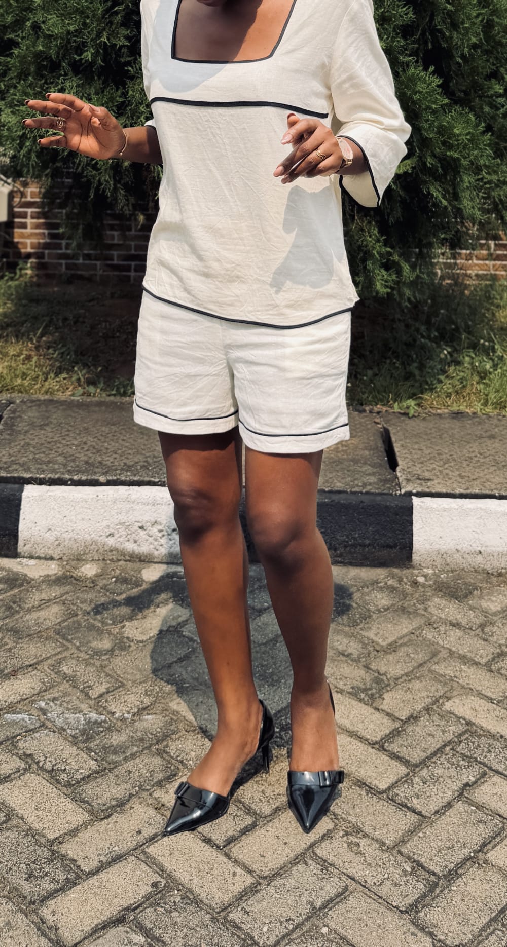 Linen top and shorts set