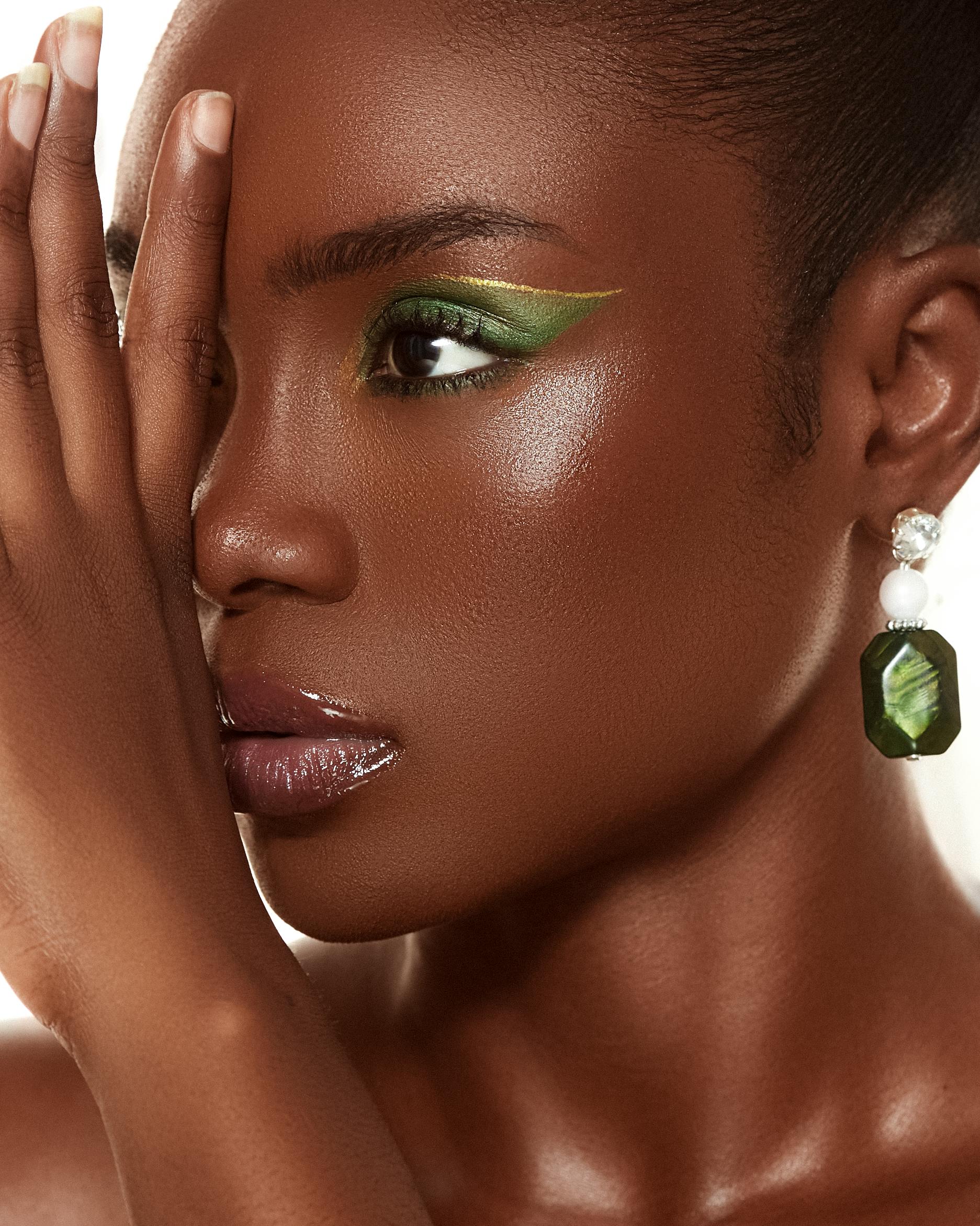 African Woman face with makeup