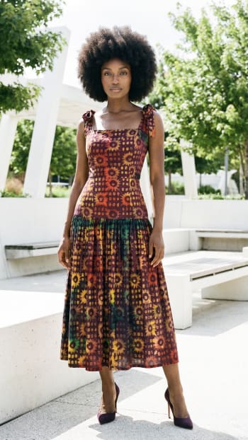 Adire tie-strap Dress