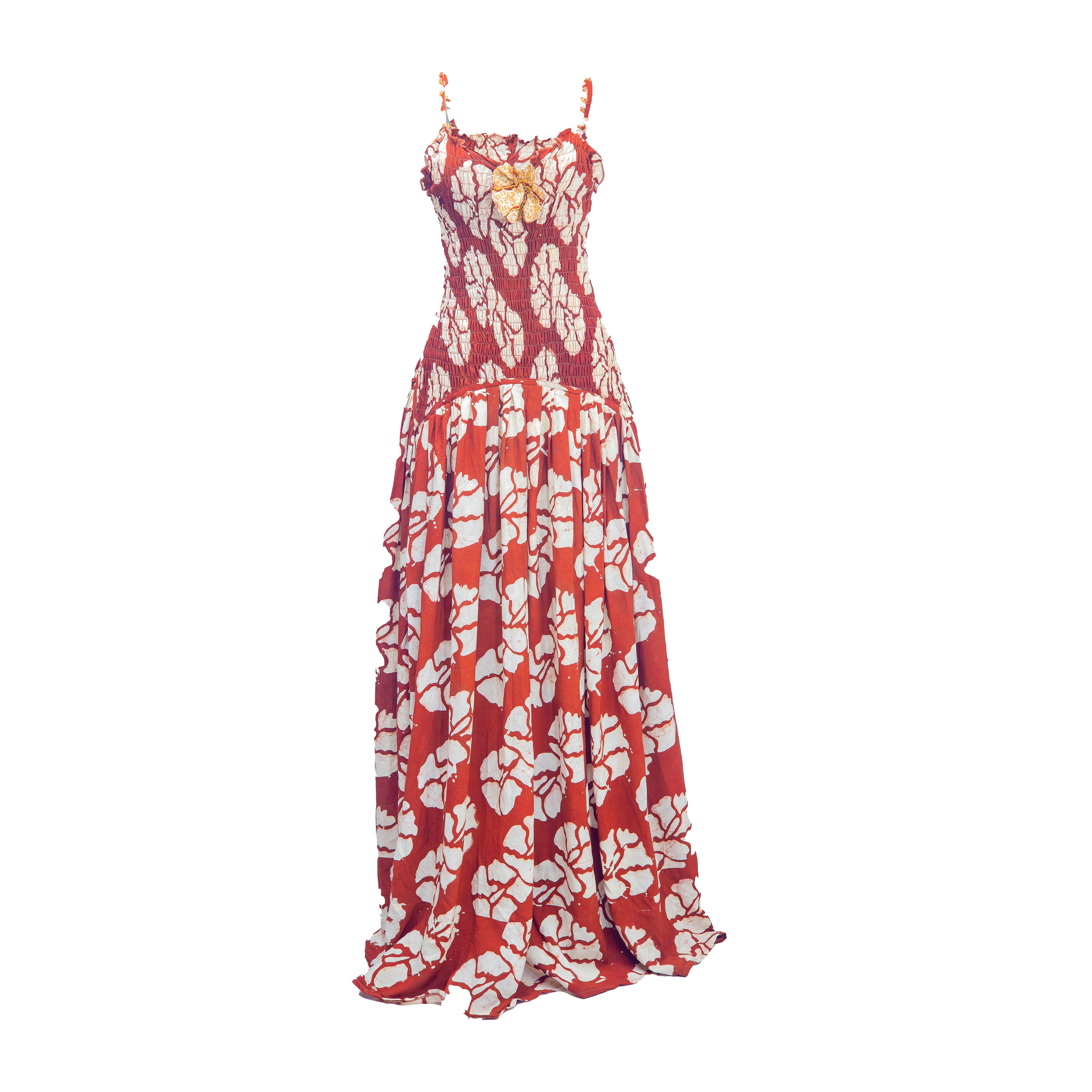 Chocolate & Caramel Hibiscus Dress With Beaded Details Dress