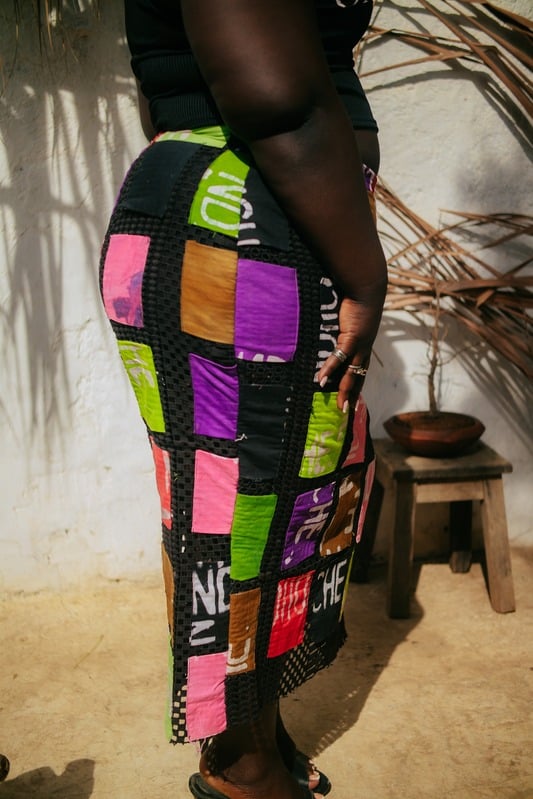 Ego multicolored patchwork skirt.