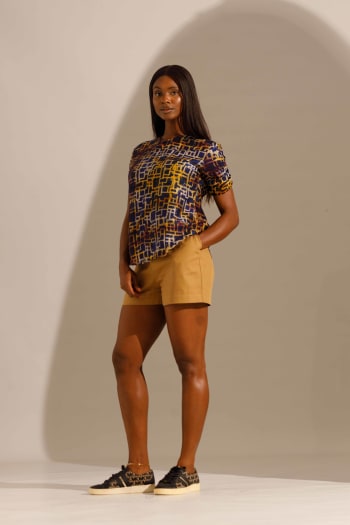 Adire top and shorts set