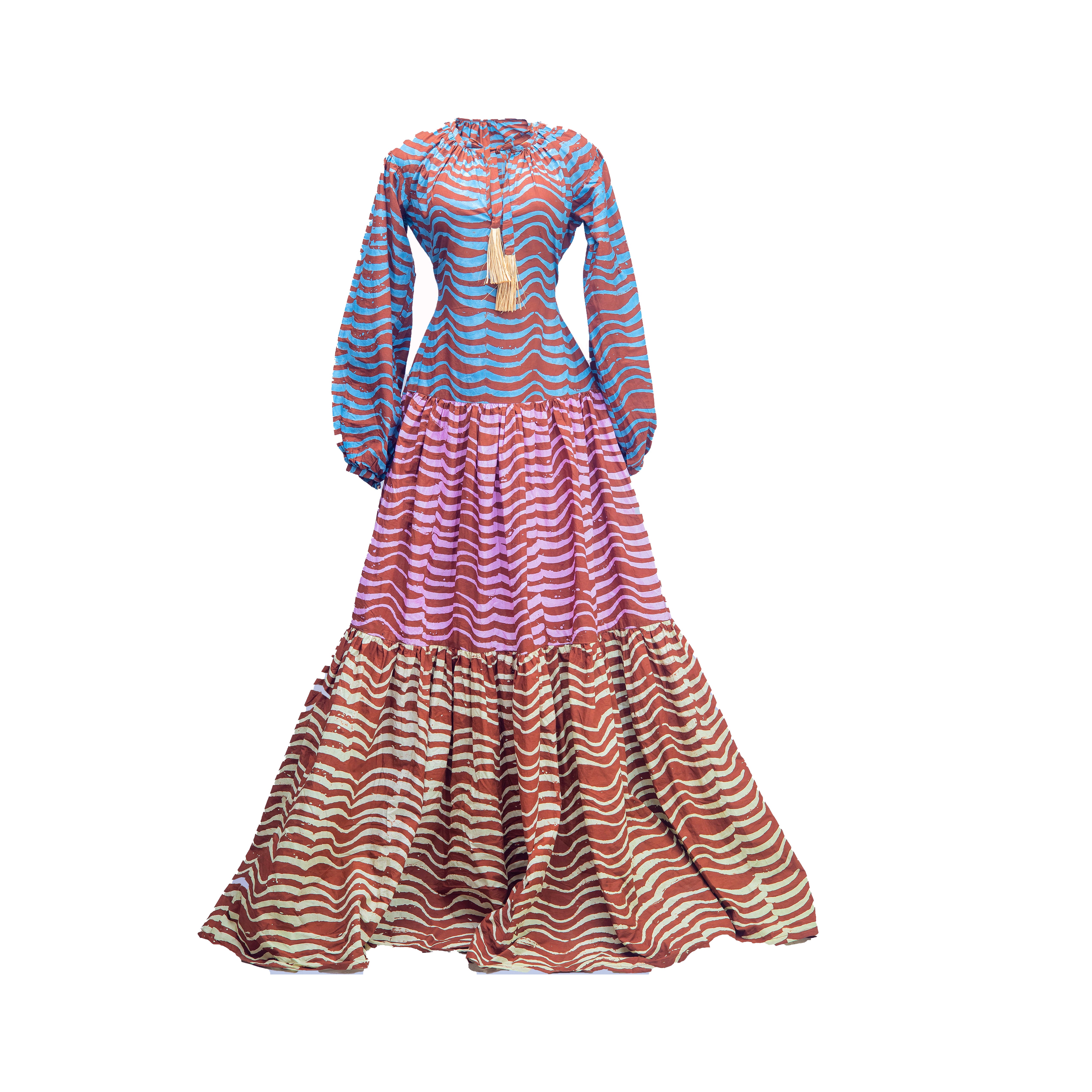 Ombre Print Wavy Tier Dress