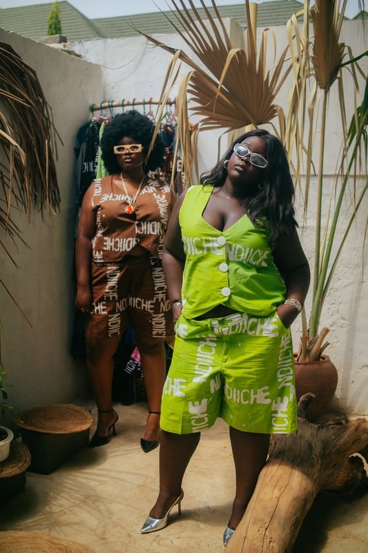 Agba set (waistcoat & jorts)