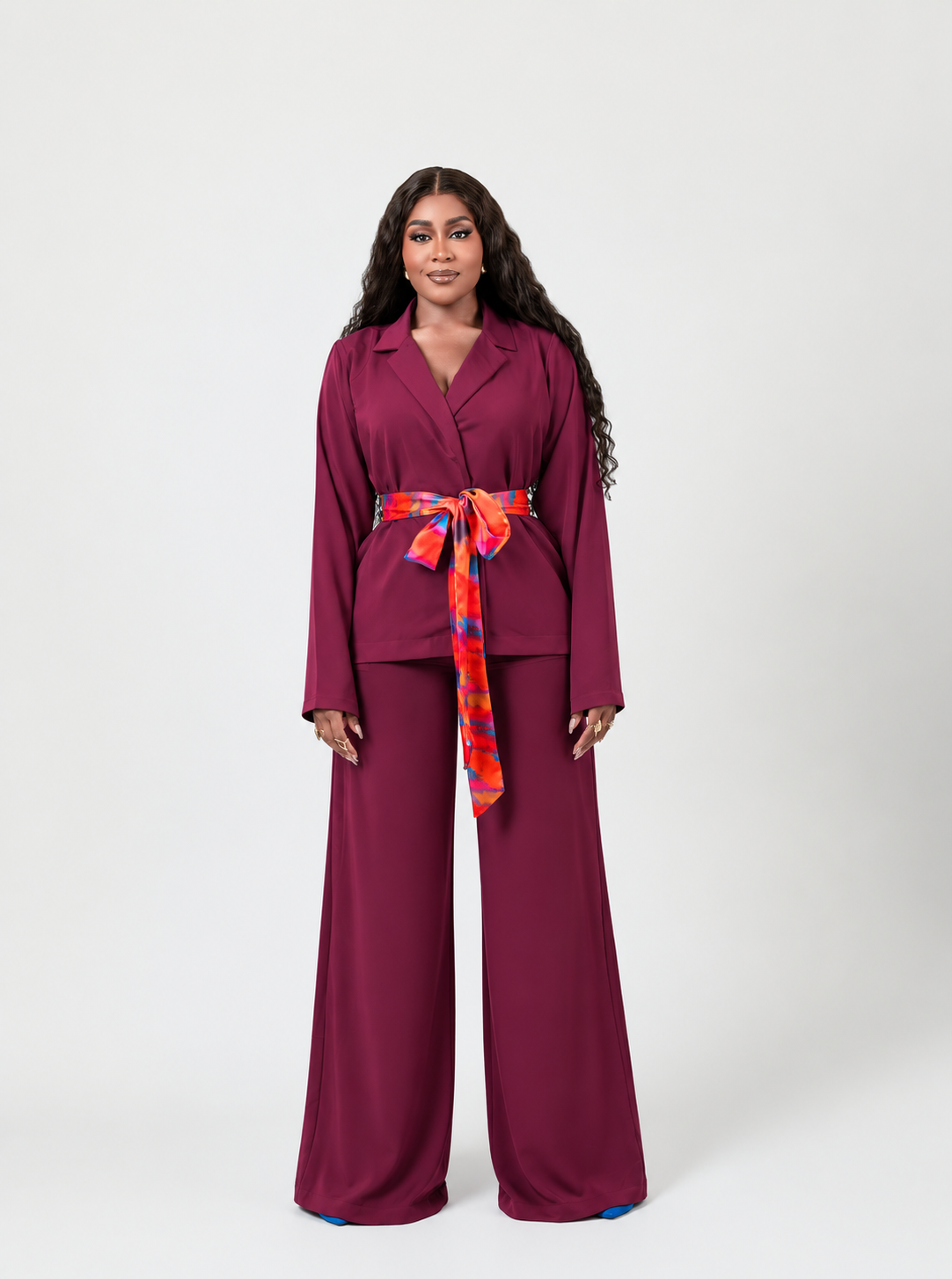 HALO PANT SET (PLAIN SET WITH PATTERN BELT)