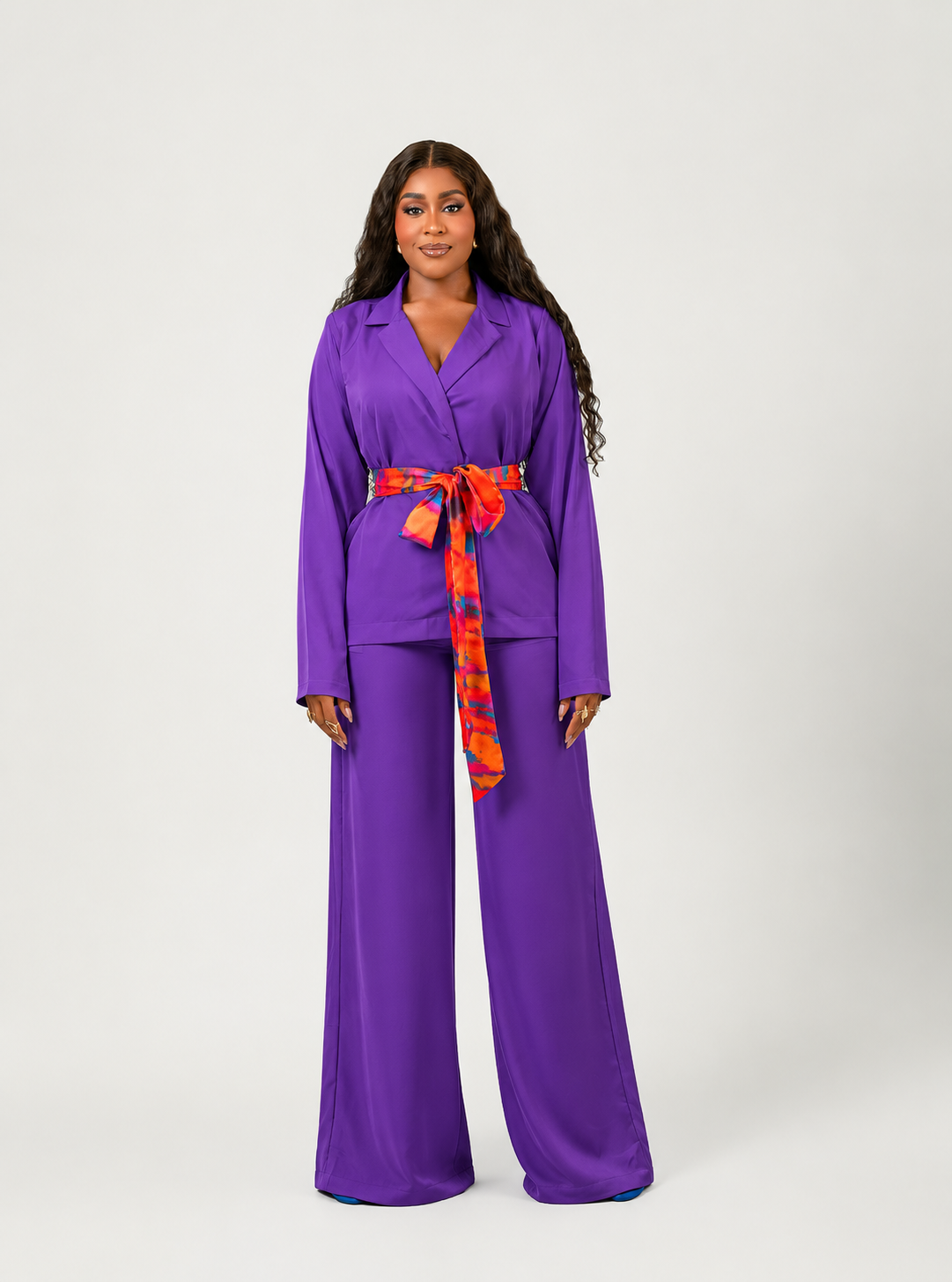 HALO PANT SET (PLAIN SET WITH PATTERN BELT)