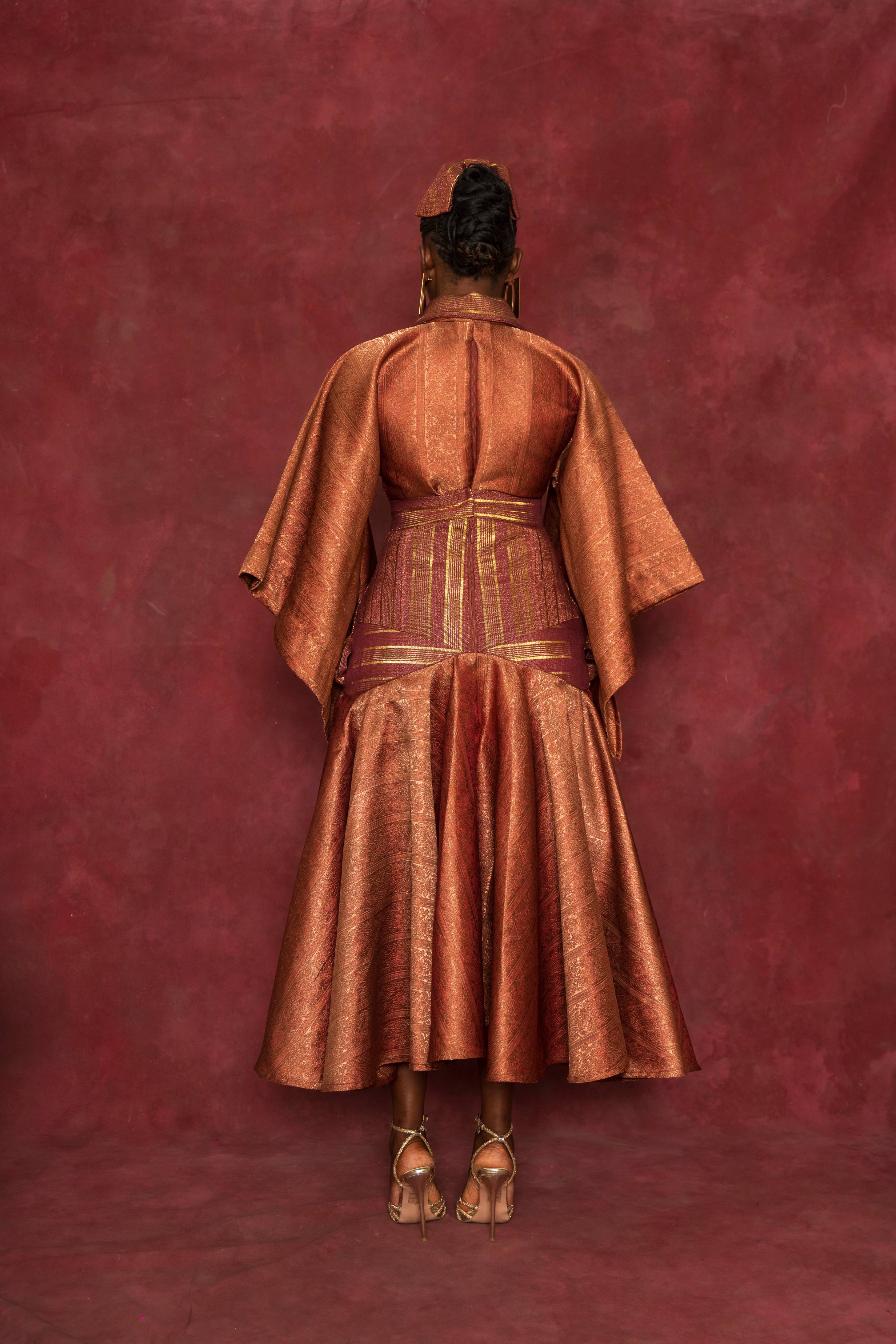 Rust Imperial Blouse and DMAKO Skirt