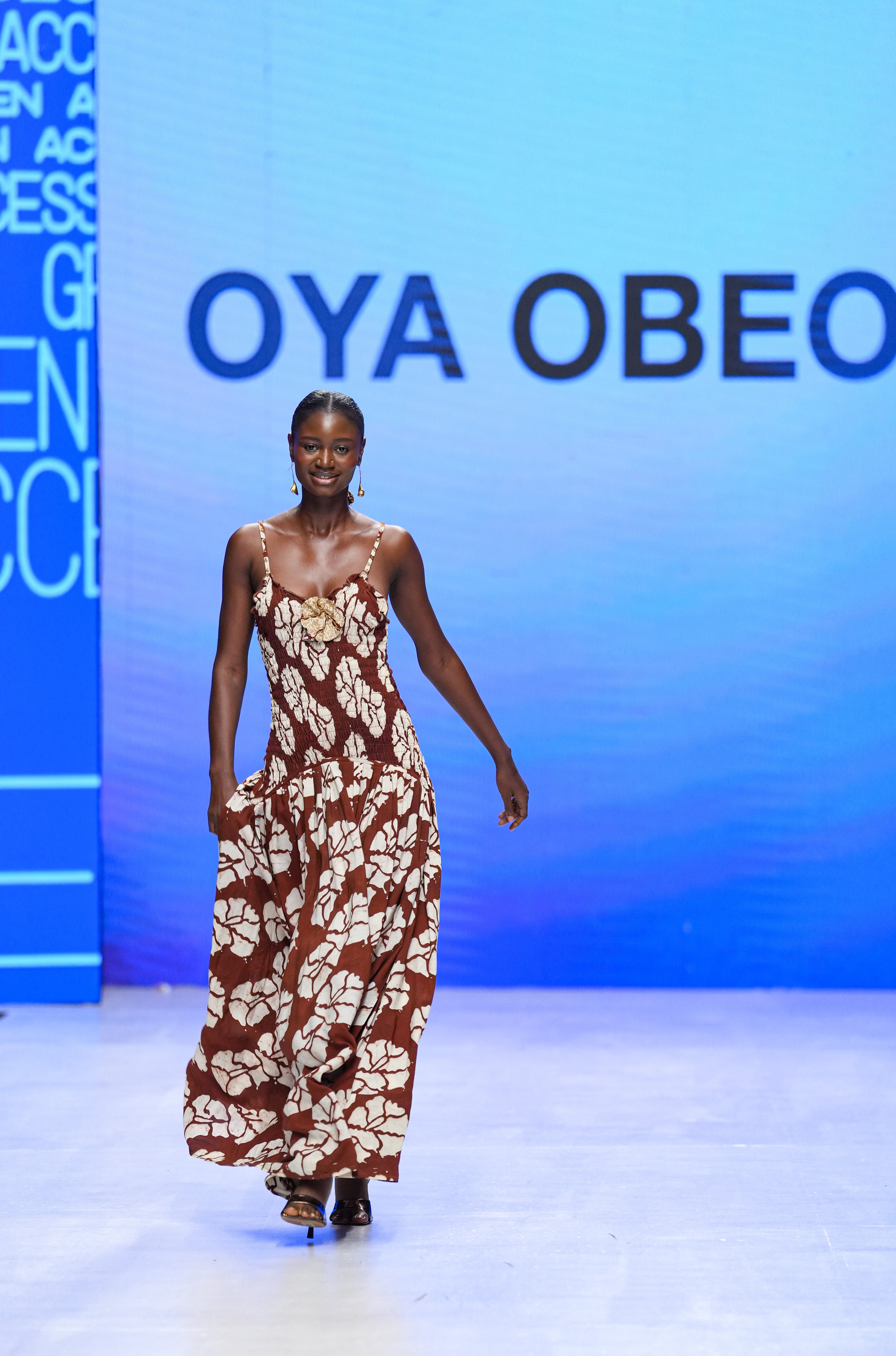 Chocolate & Caramel Hibiscus Dress With Beaded Details Dress