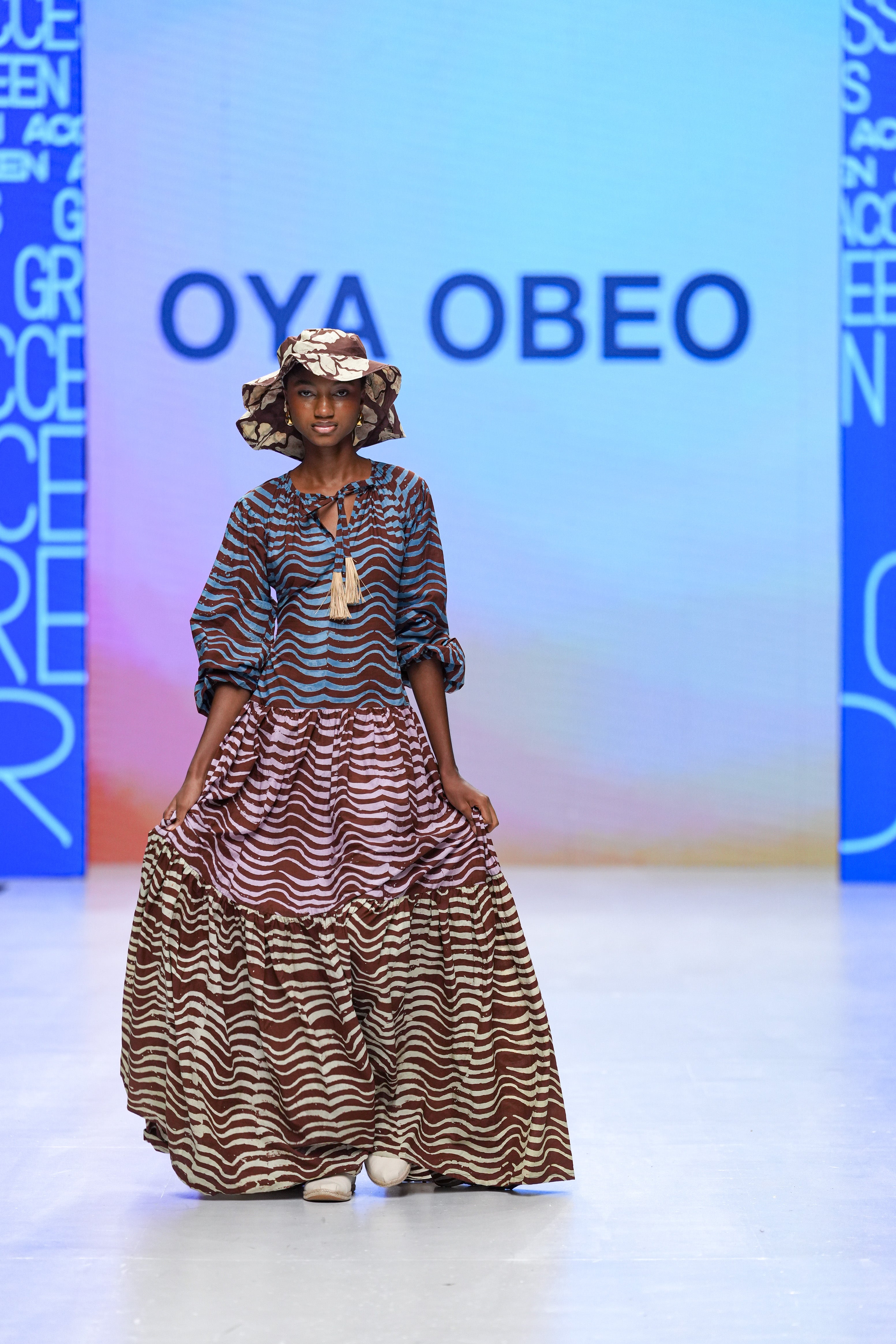 Ombre Print Wavy Tier Dress