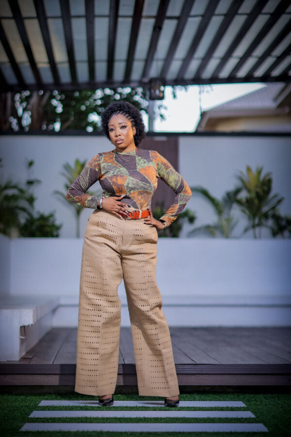 Sanyan Pant with Awo Ara (Brown Skin) Body Top | Kouture Paradisé ...