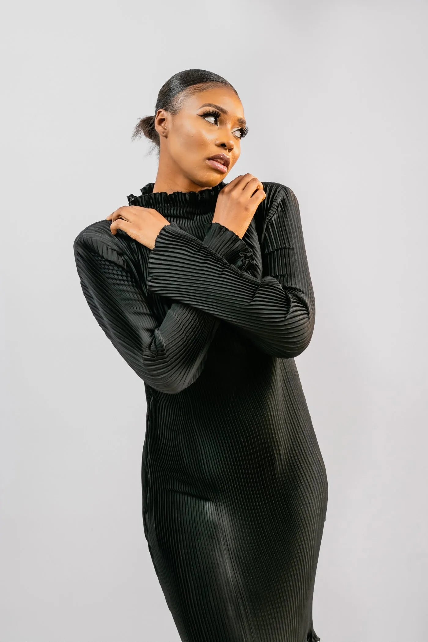 Pleated Tunic Set (Black)