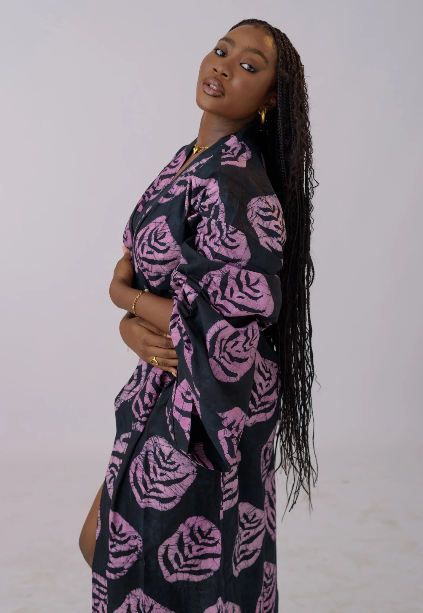 PURPLE ANIMAL COTTON ROBE