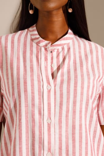 Striped Linen shirt and shorts set