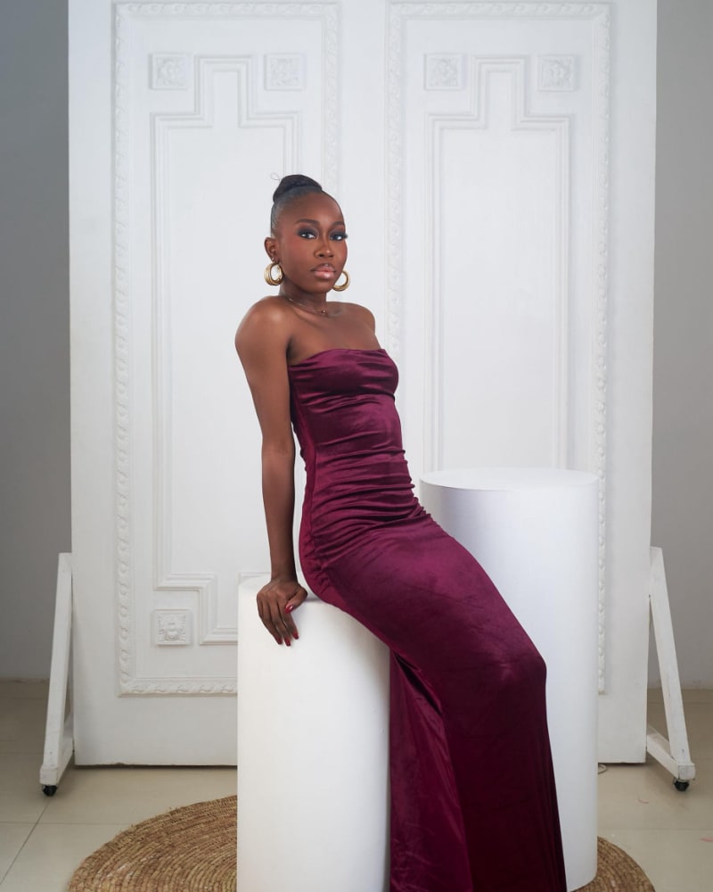 The Bloomberry velvet dress with colourful chiffon cape