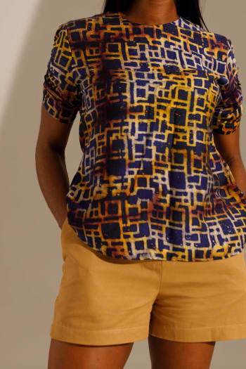 Adire top and shorts set
