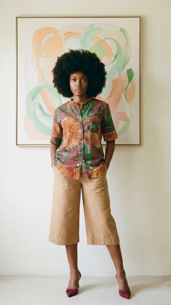Adire Shirt and chino 3/4 pants