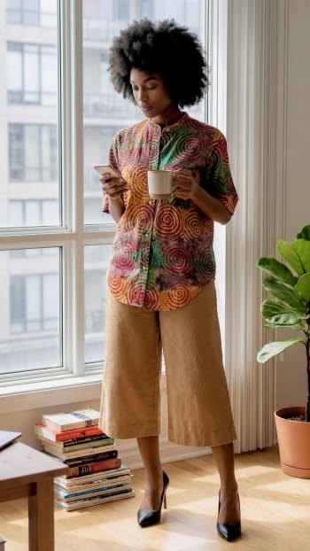 Adire Shirt and chino 3/4 pants